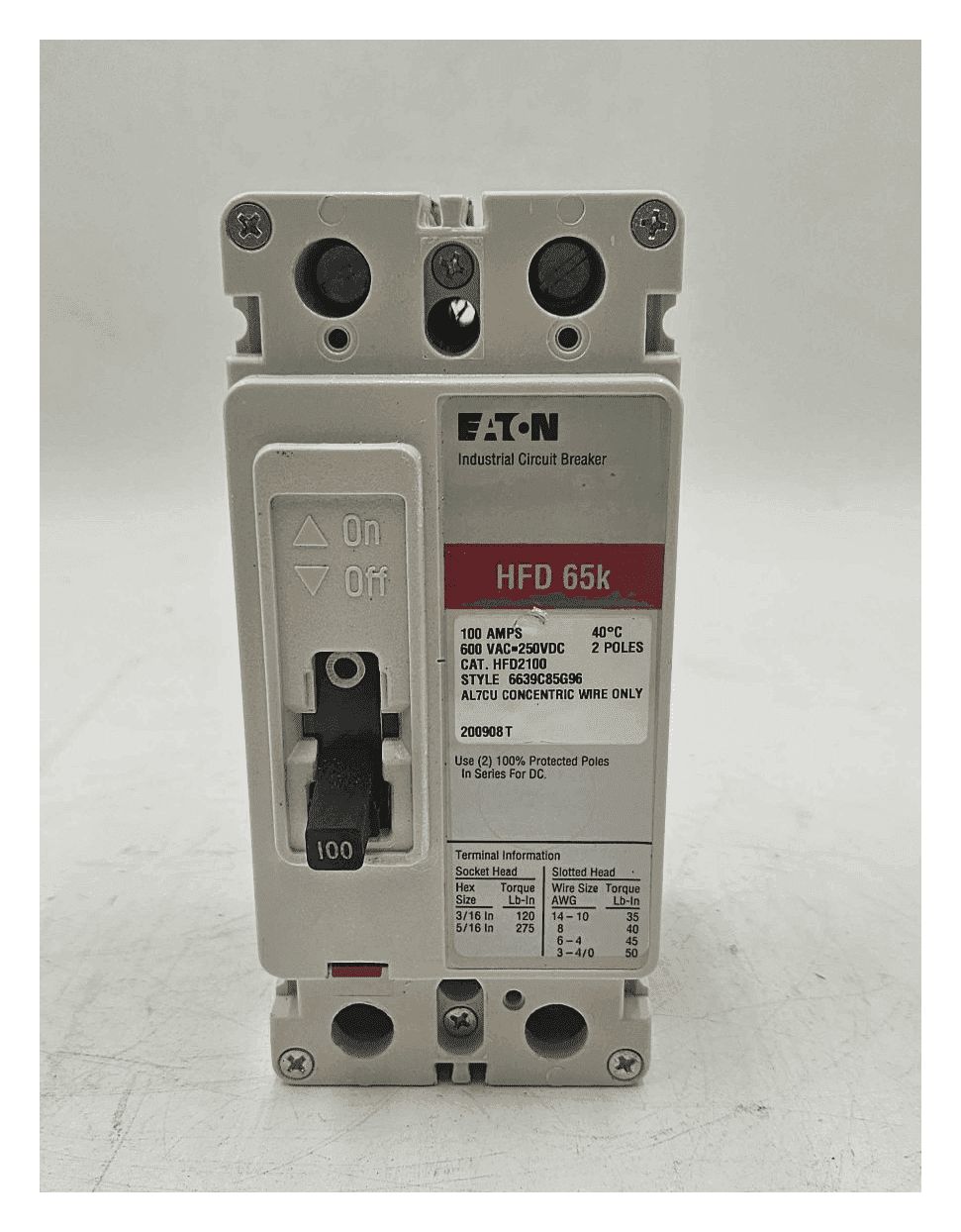 Eaton HFD2100 Circuit Breaker — image 1 of 7