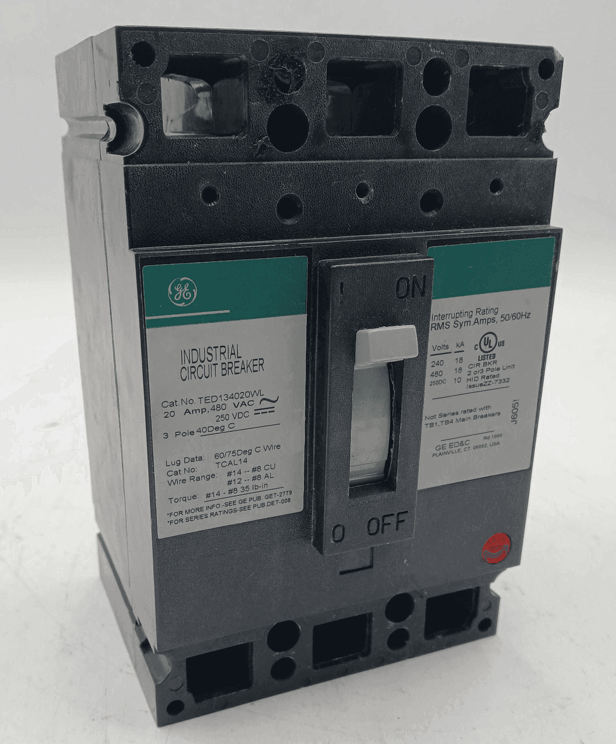 GE TED134020WL Circuit Breaker — image 1 of 7