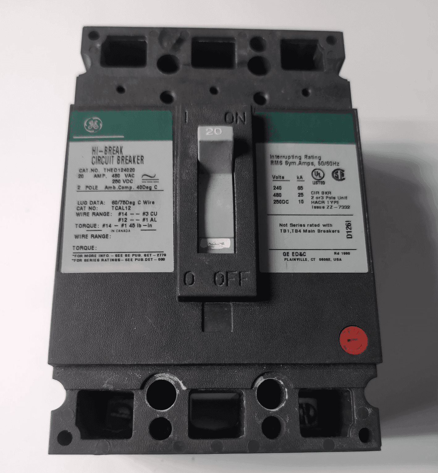 GE THED124020 Circuit Breaker — image 1 of 6