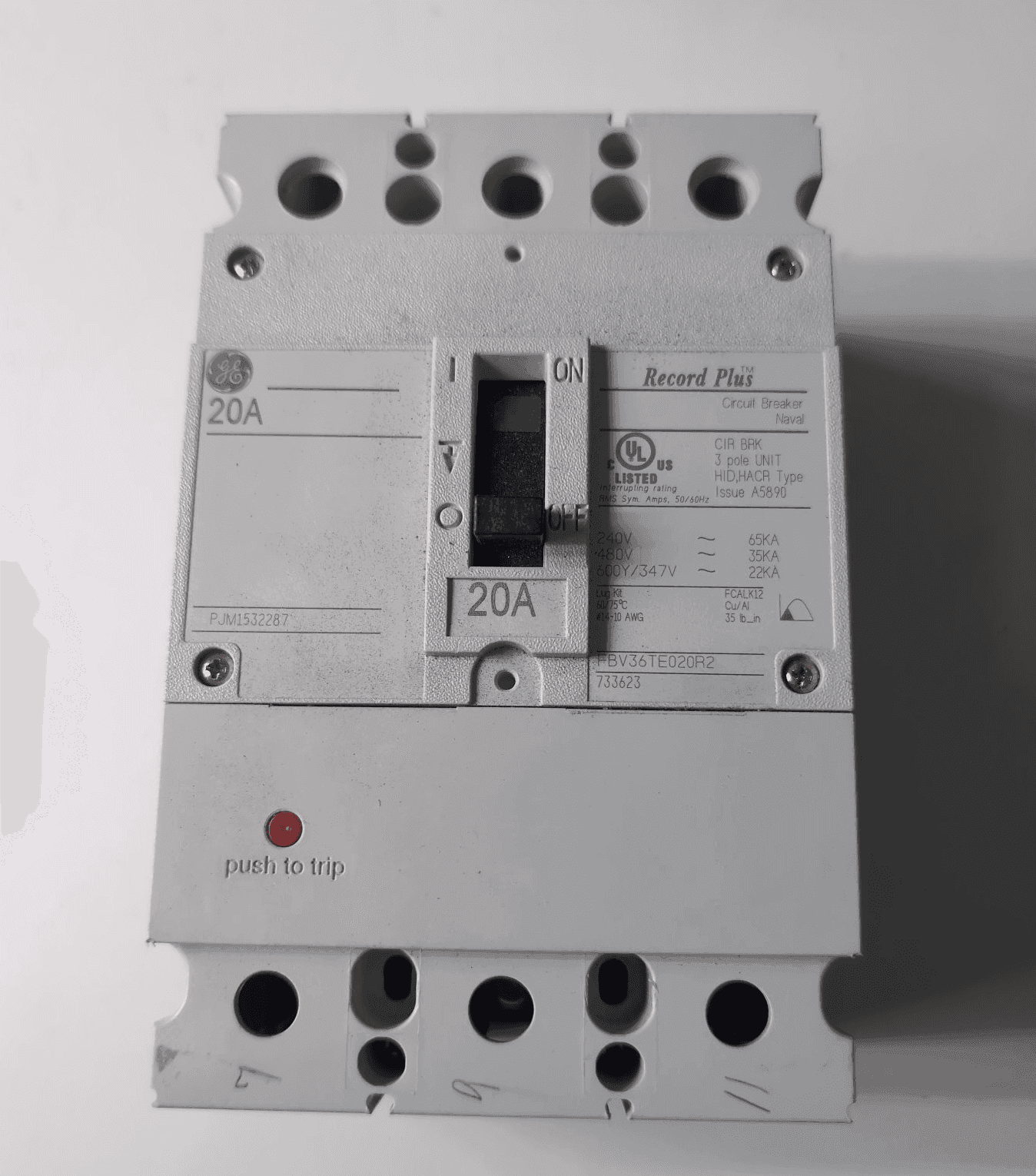GE FBV36TE020R2 Circuit Breaker — image 1 of 6