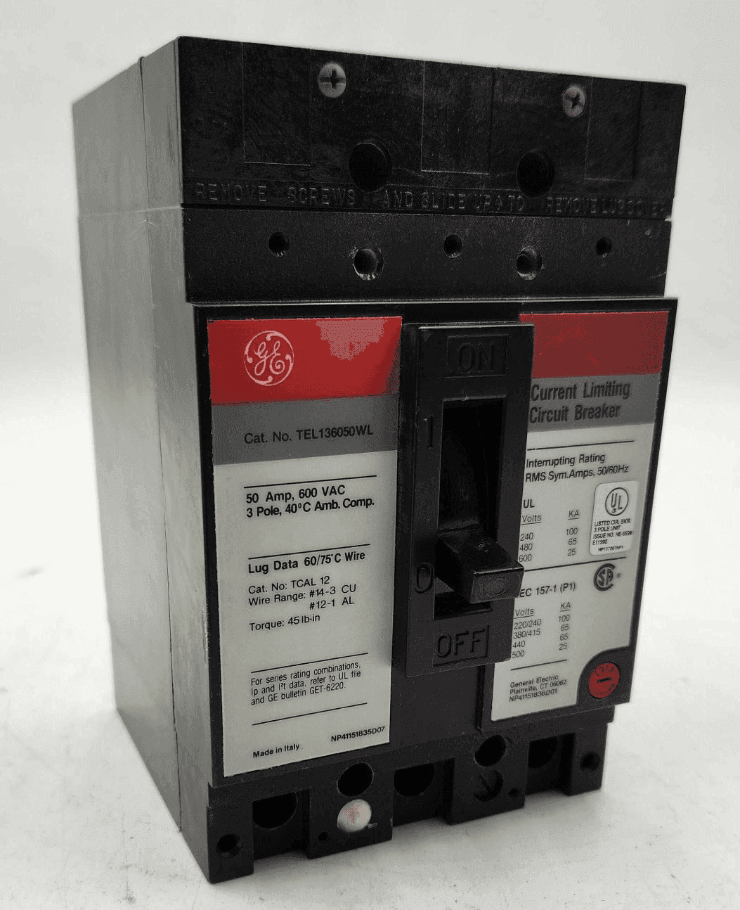 GE TEL136050WL Circuit Breaker — image 1 of 6