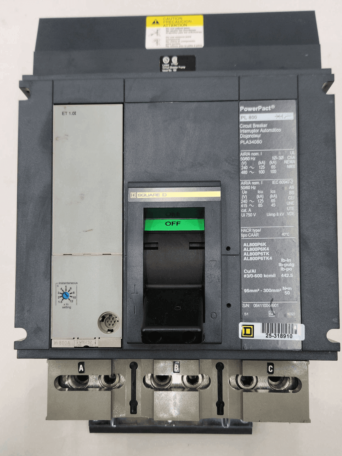 Square D PLA34080 Circuit Breaker — image 1 of 7
