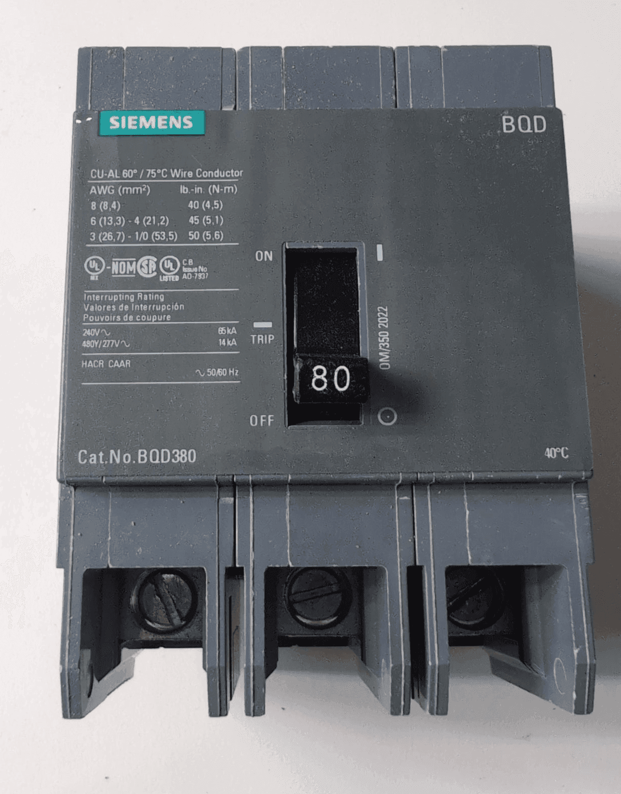 Siemens BQD380 Circuit Breaker — image 1 of 7