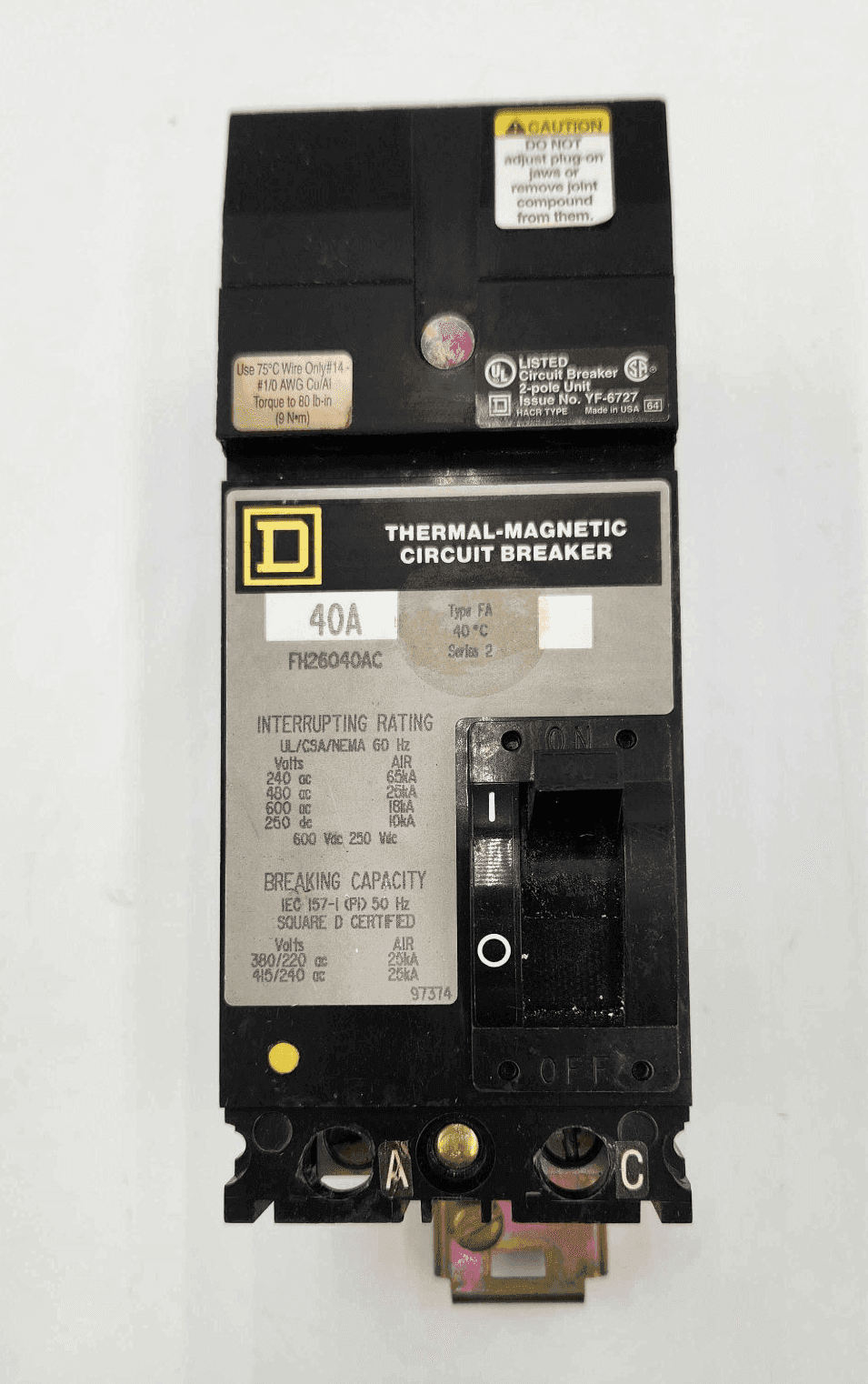 Square D FH26040AC Circuit Breaker — image 1 of 7