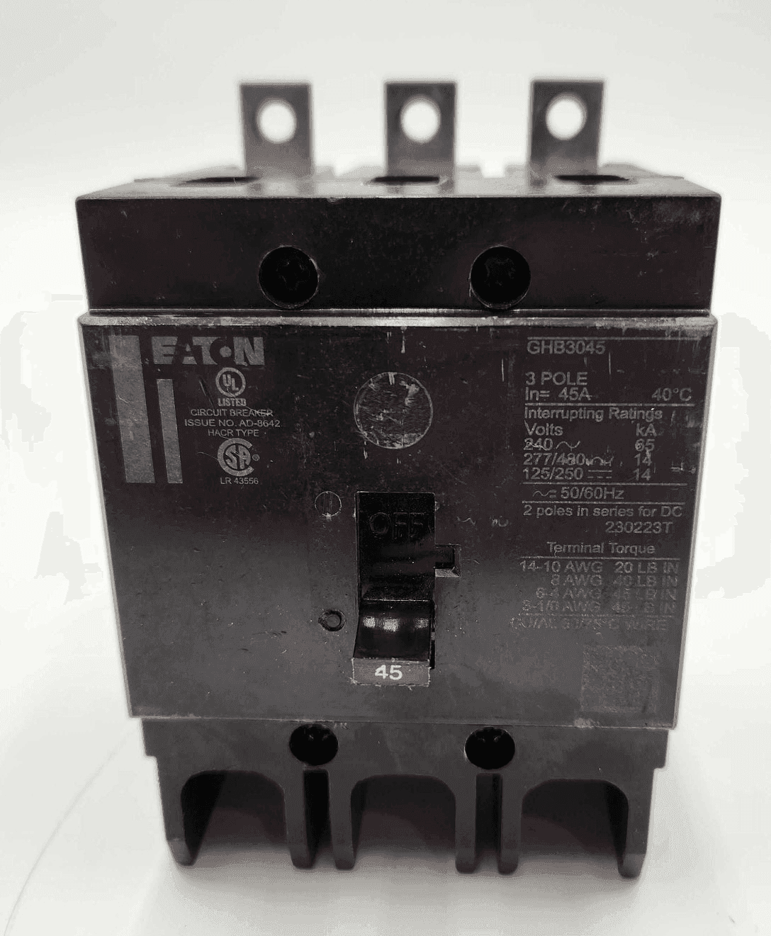 Eaton GHB3045 Circuit Breaker — image 1 of 7