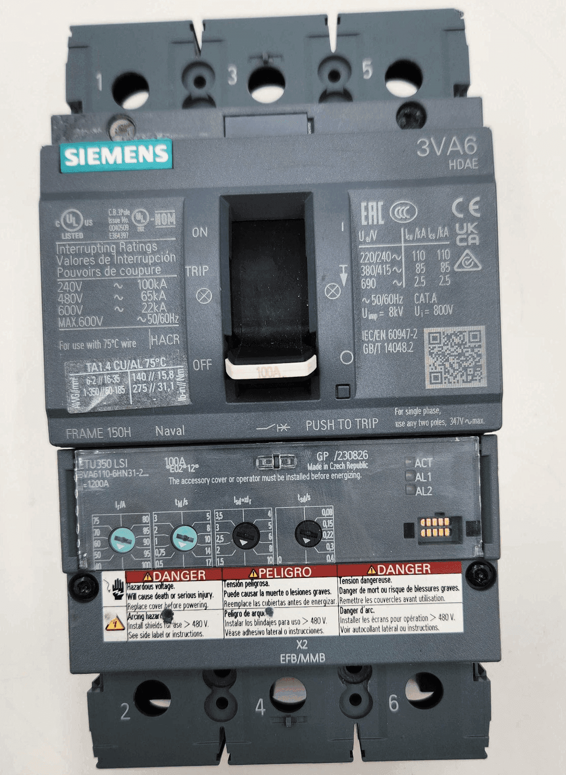 Siemens 3VA6110-6HN31-0AA06 Circuit Breaker — image 1 of 9