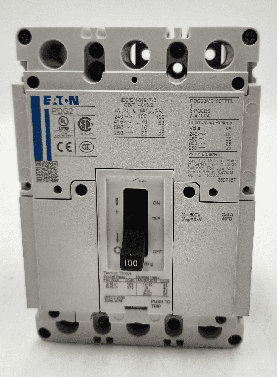 Eaton PDG23M0100TFFL Circuit Breaker 100A 600V 3P