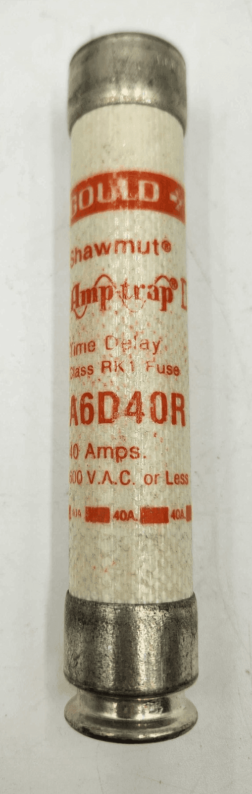 Gould Shawmut A6D40R Fuse 40A 600V Class RK1 Time-Delay