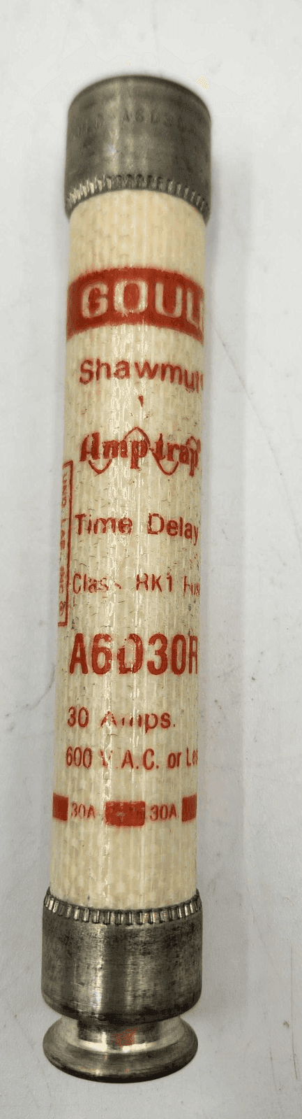 Gould Shawmut A6D30R Fuse 30A 600V Class RK1 Time-Delay