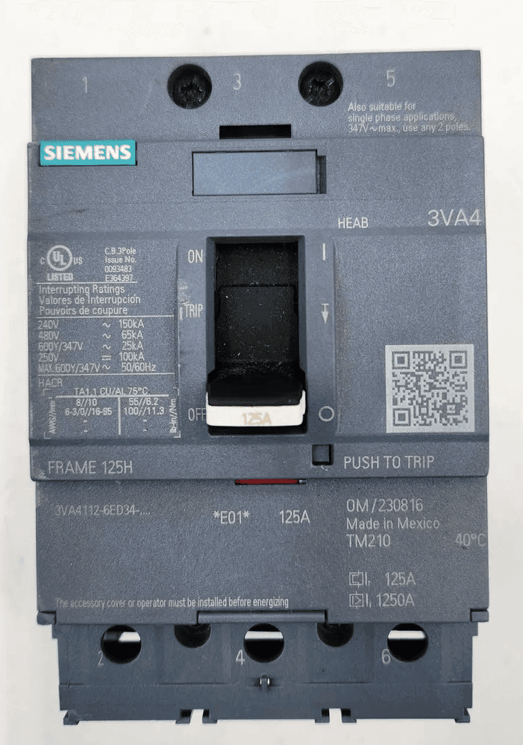 Siemens 3VA4112-6ED34-0AA0 Circuit Breaker — image 1 of 8