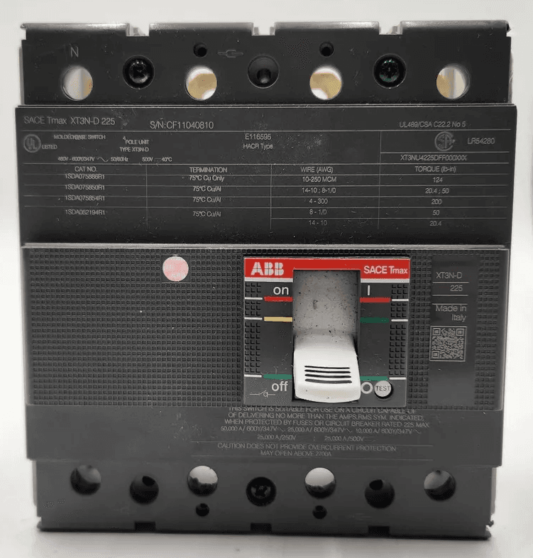 ABB XT3NU4225DFF000XXX Circuit Breaker — image 1 of 9