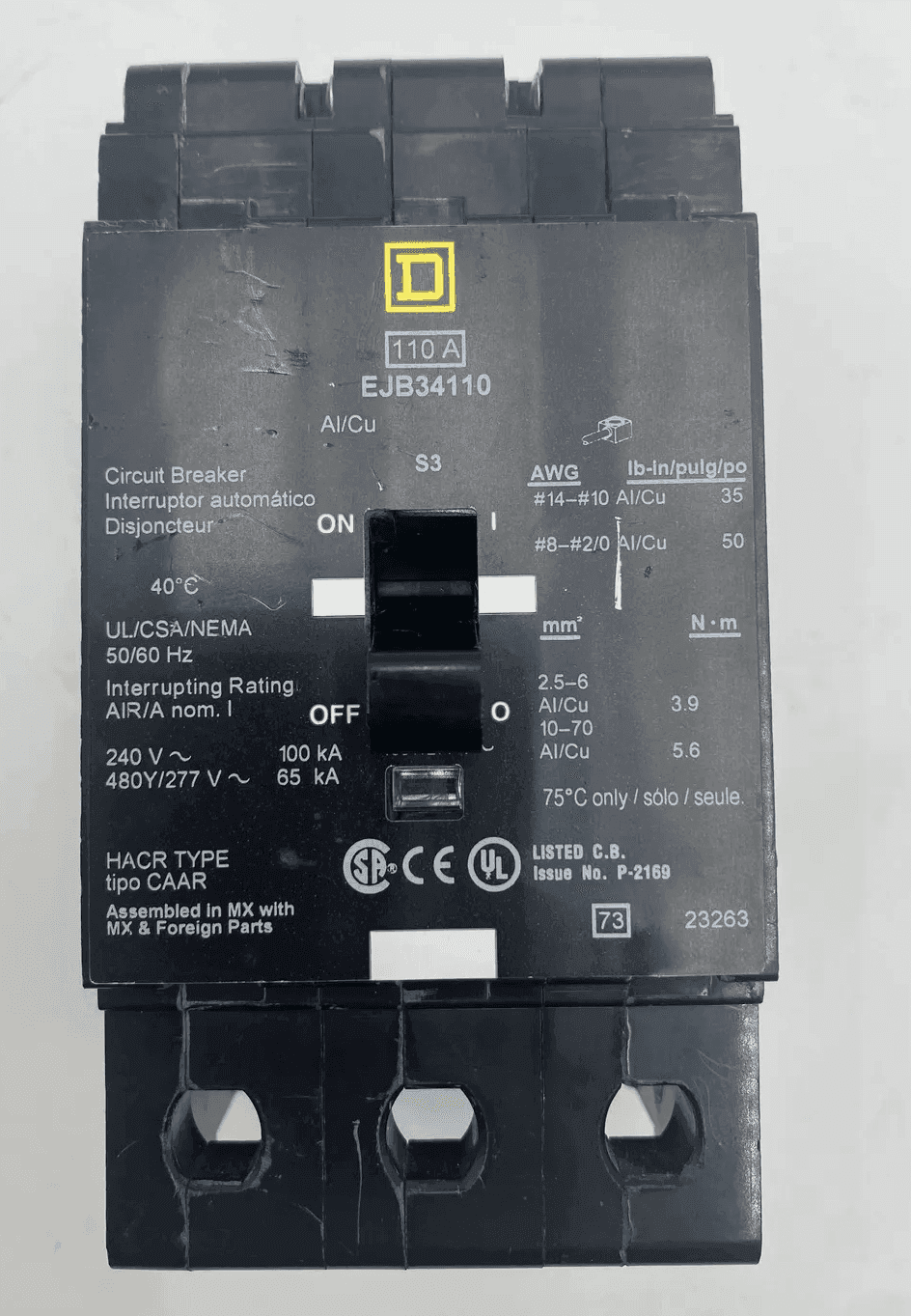 Square D EJB34110 Circuit Breaker — image 1 of 6