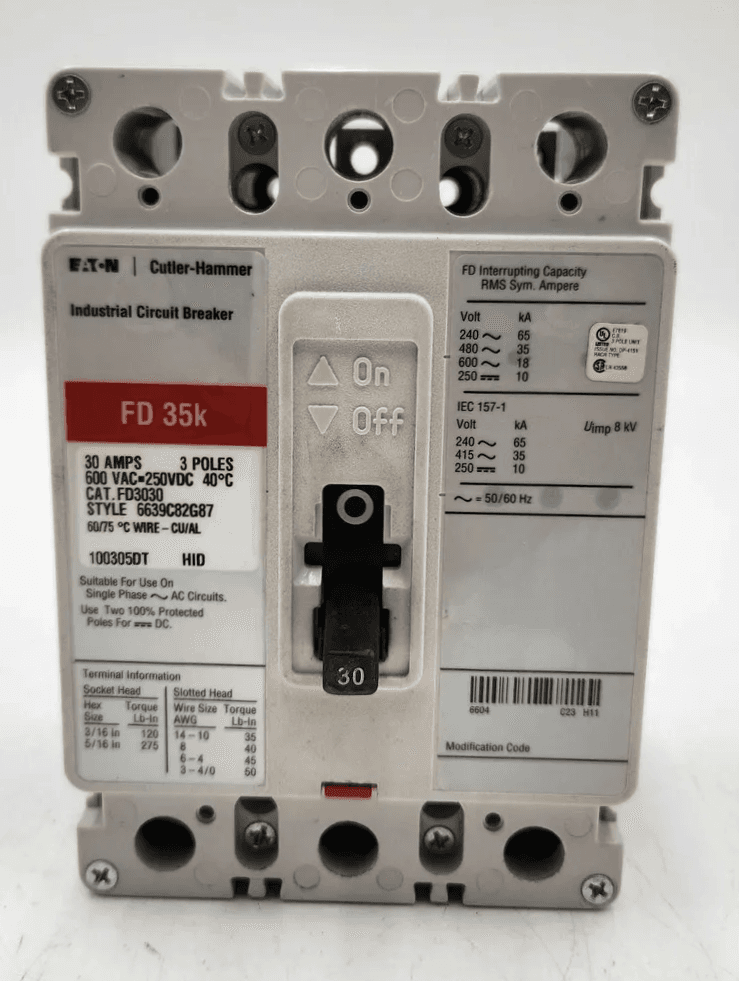 Eaton FD3030 Circuit Breaker 30A 600V 3P