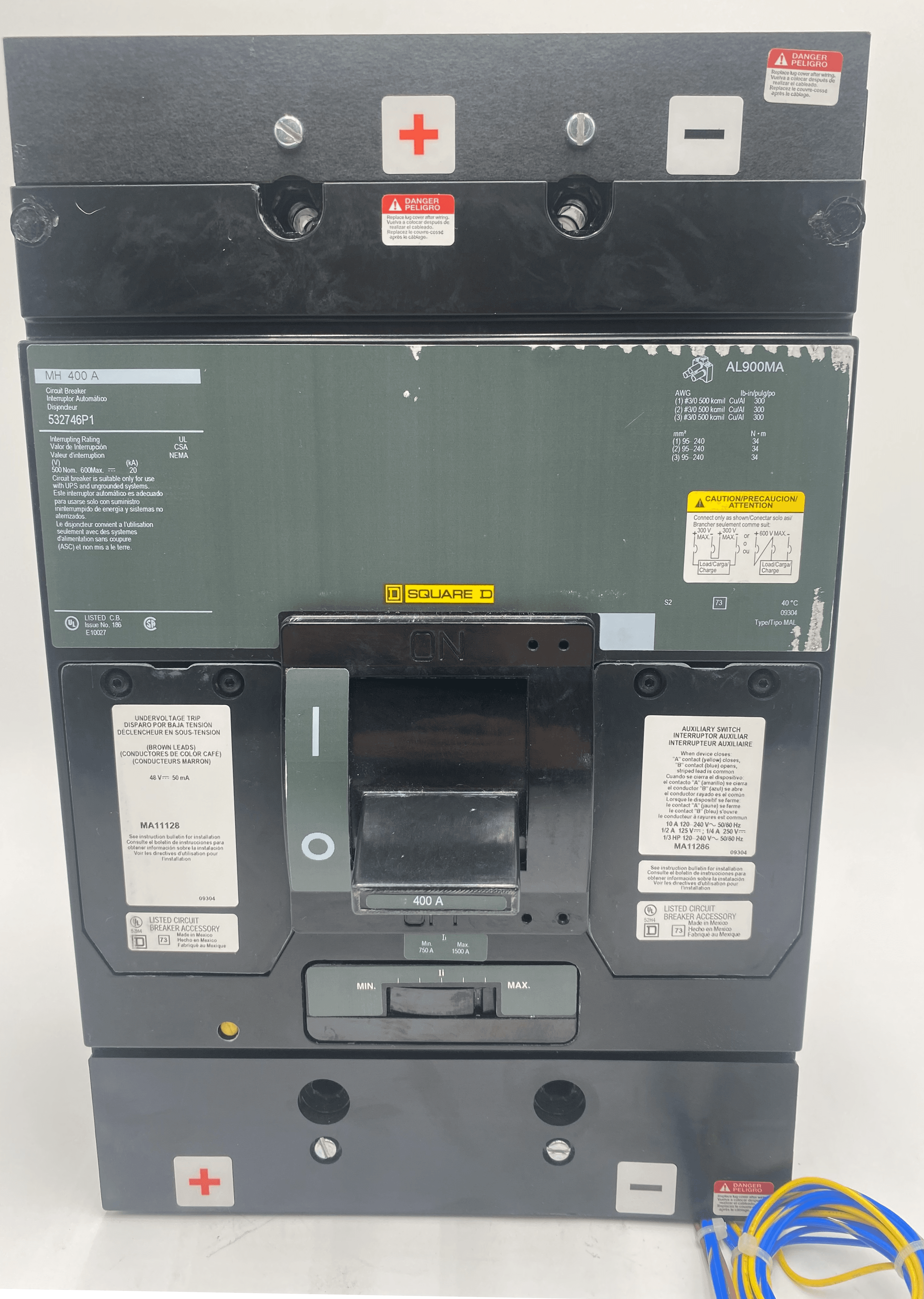 Square D MHL36400 Circuit Breaker 400A 600V 3 Pole