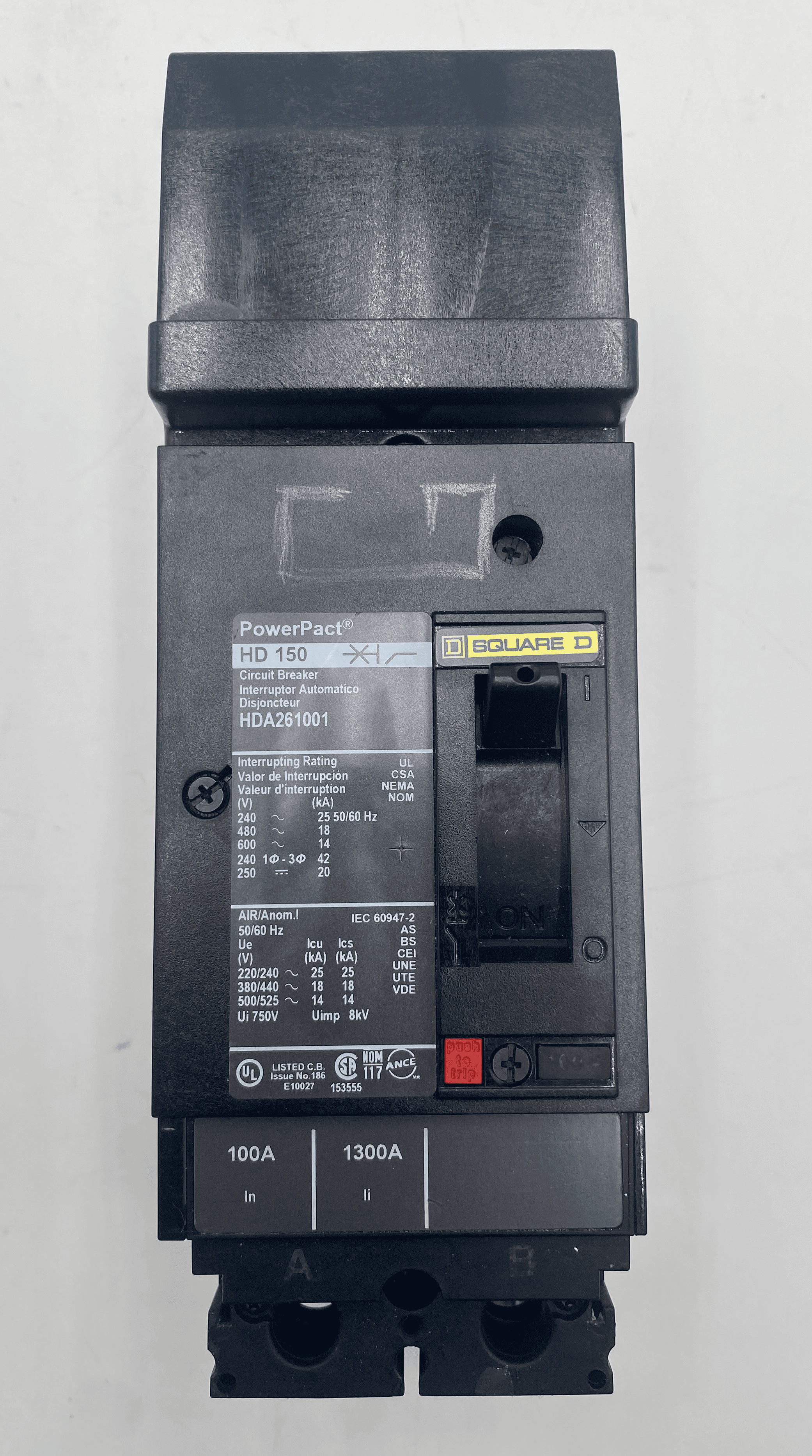 Square D HDA261001 Circuit Breaker 100A 600V 2 Pole