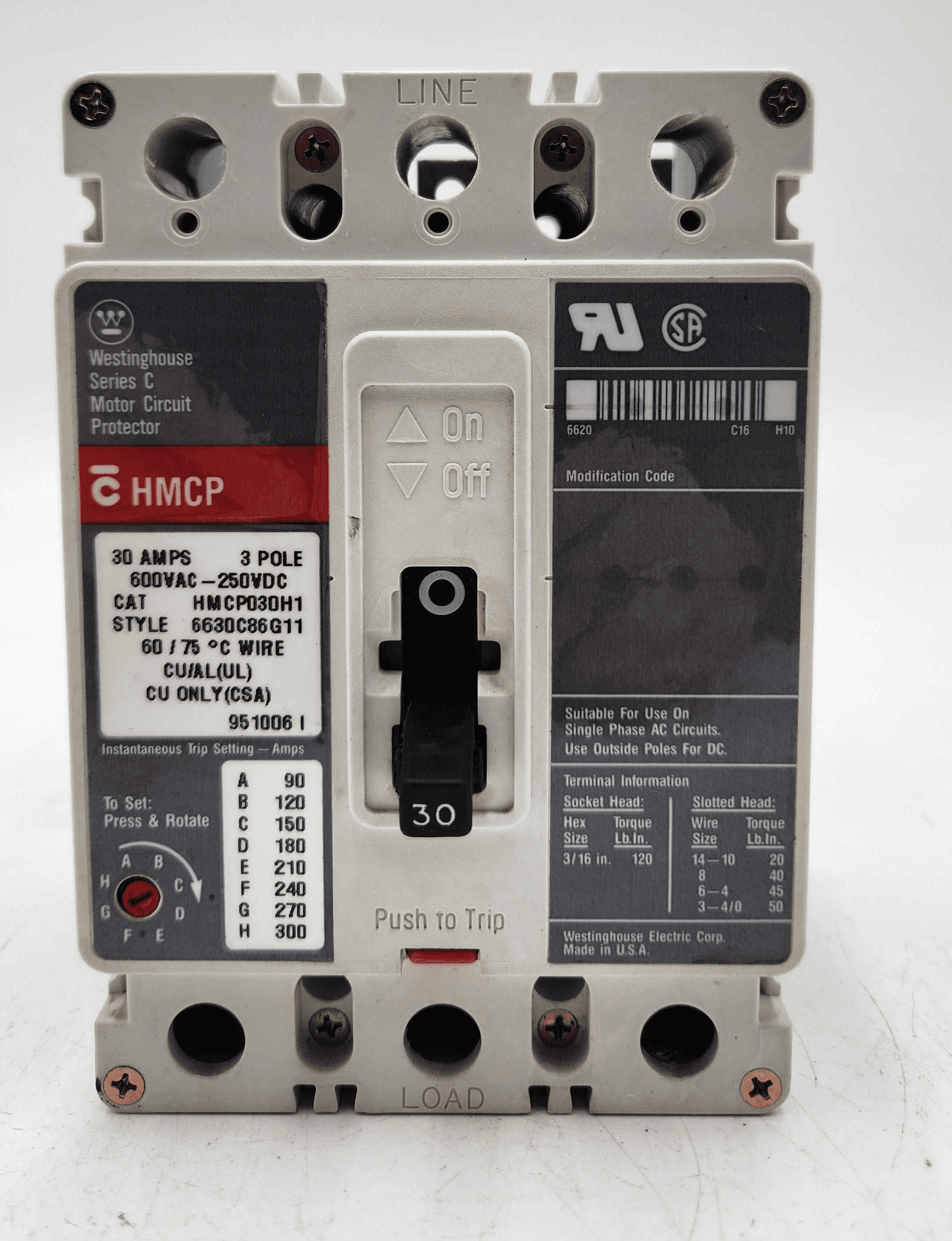 Eaton HMCP030H1C Circuit Breaker — image 1 of 7