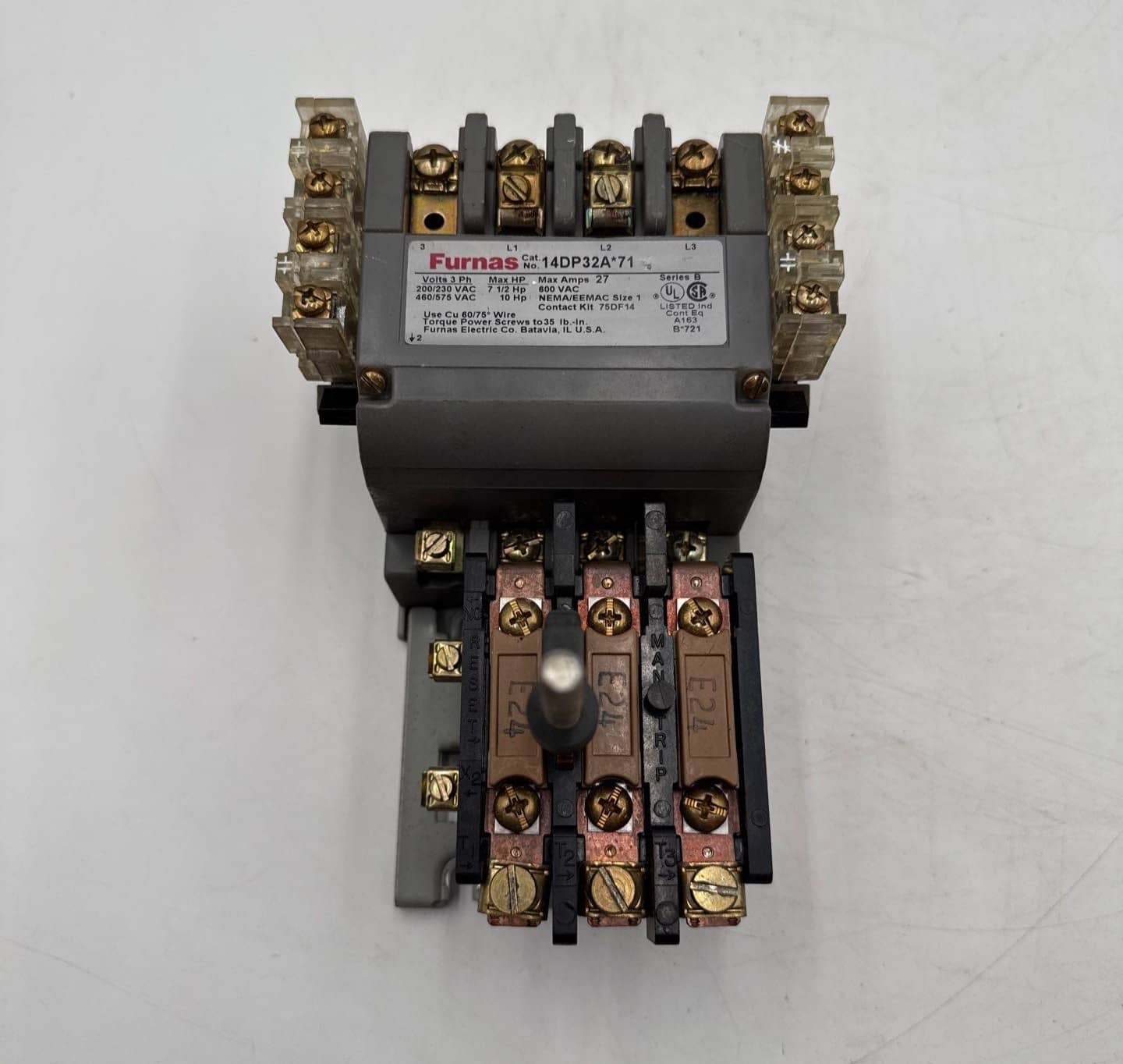 Furnas 14DP32AF71 Magnetic Starter 27A 3P 600V Size 1 Coil 110-120V
