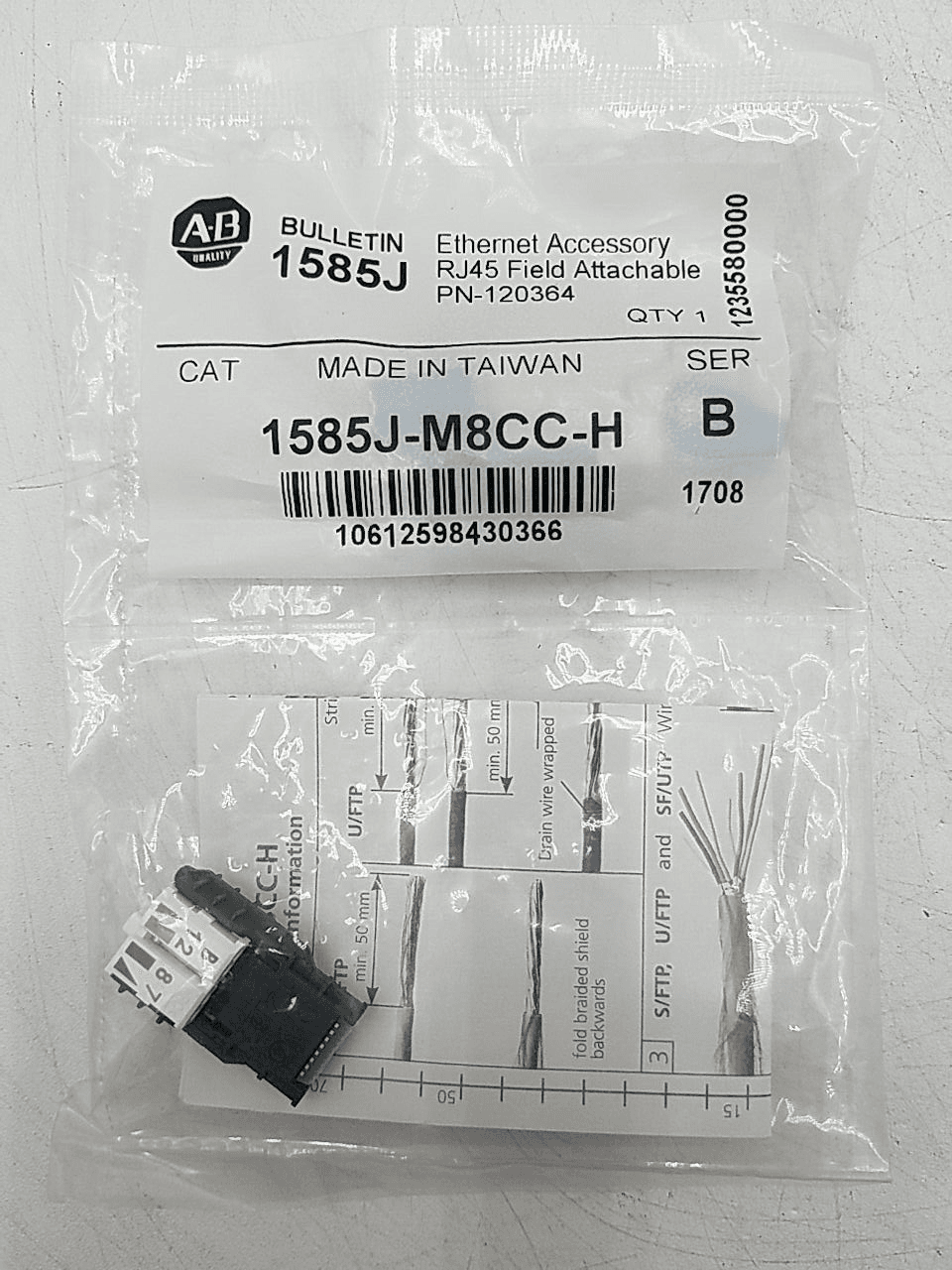 1PC NEW 1585J-M8CC-H Series B 1585J Ethernet RJ45 Field Attachable 120364 – image 1