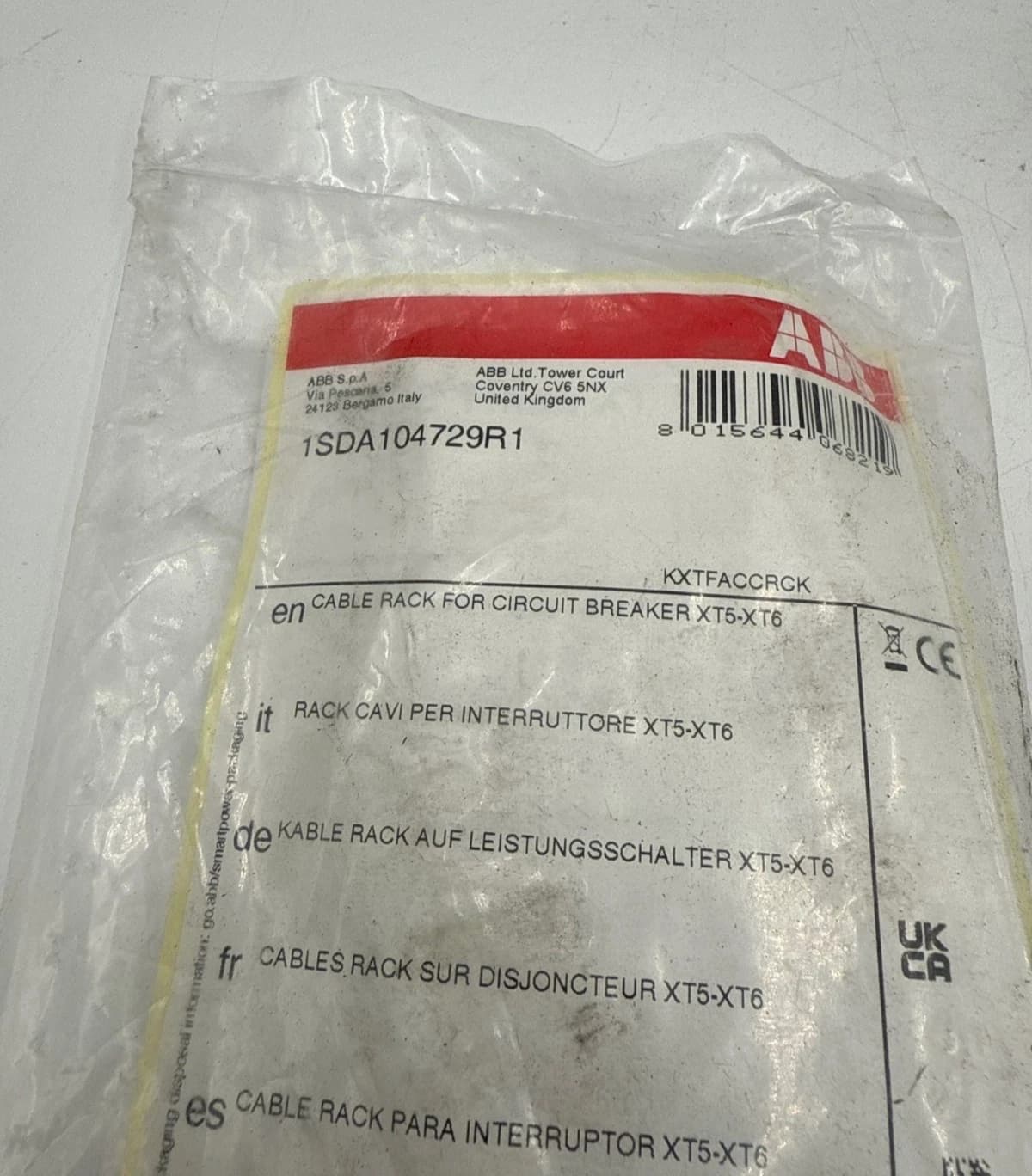 ABB 1SDA104729R1 Sace Tmax XT Cable Rack for XT5-XT6 Circuit Breaker