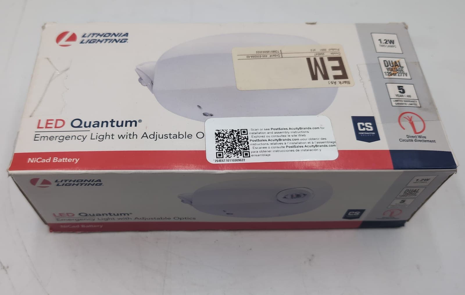 NEW Lithonia 264E6T ELM2L M12 Quantum LED Emergency Light 120/277V White