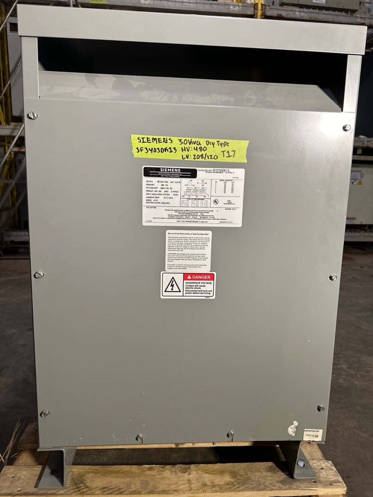 Siemens 3F3Y030K13 Dry Type Transformers — image 1 of 6