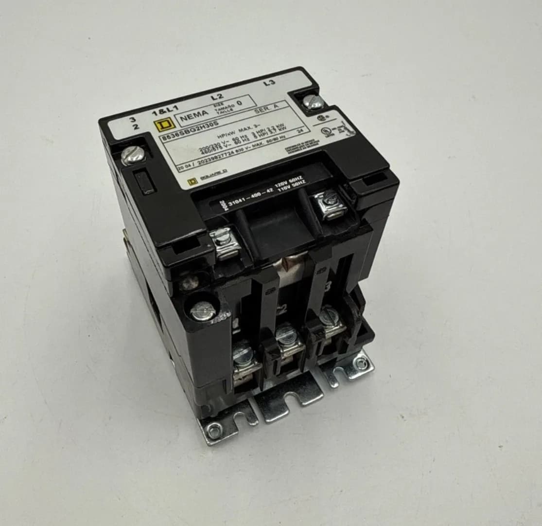Square D 8536SBG2H30S Contactor Coil 110/120V NEMA Size 0 3P 600V 5HP 3PH