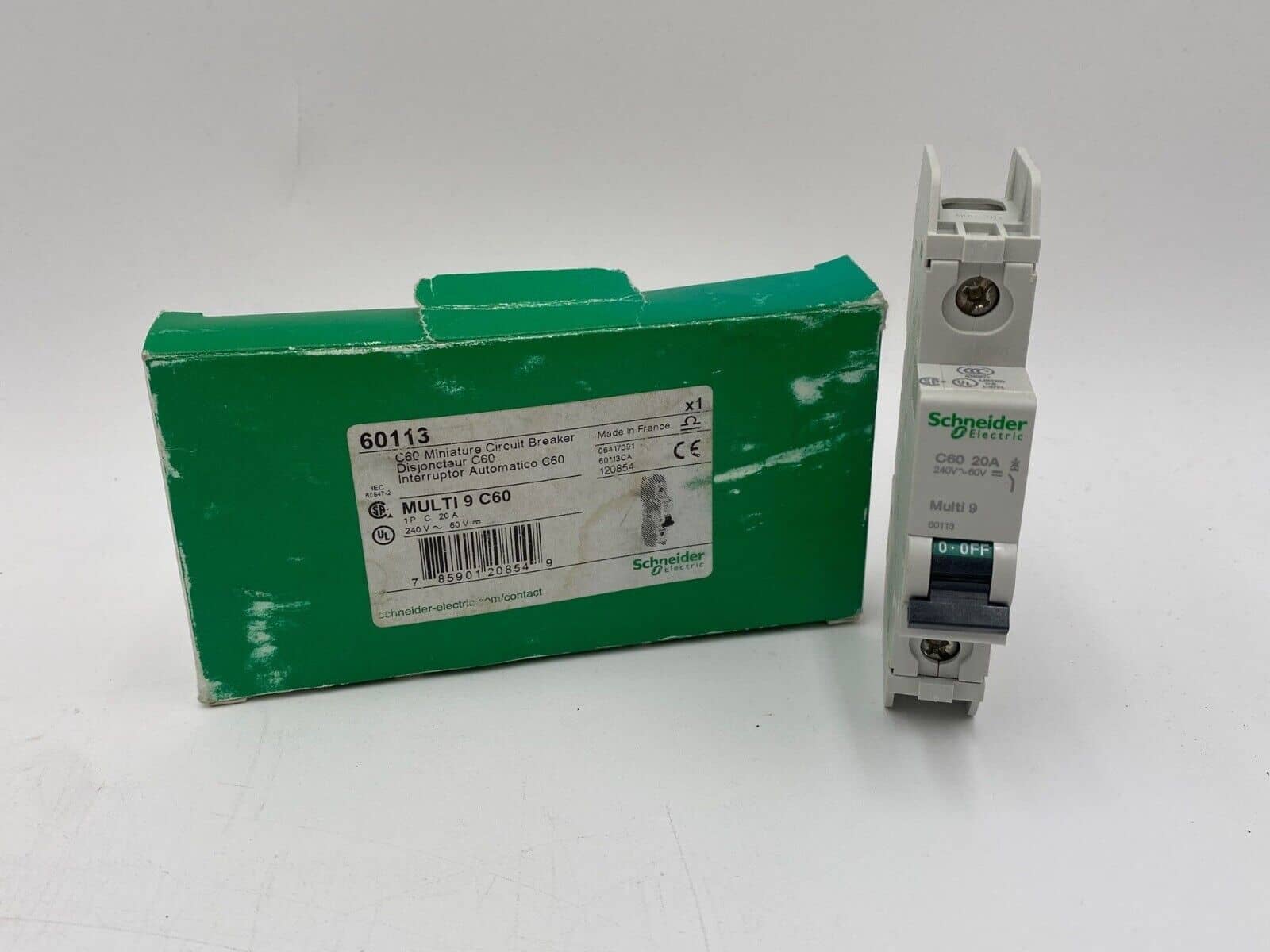 Square D 60113 Circuit Breaker 20A 1P 277V 1PH DIN RAIL 20 Amp 1 Pole