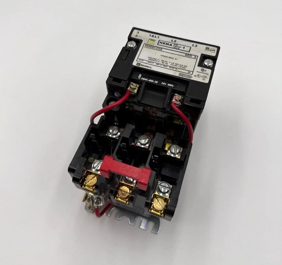 Square D 8536SCO3S Starter Size 1 30A 3P 600V 10HP Coil 24VDC 8536SCO3SV01