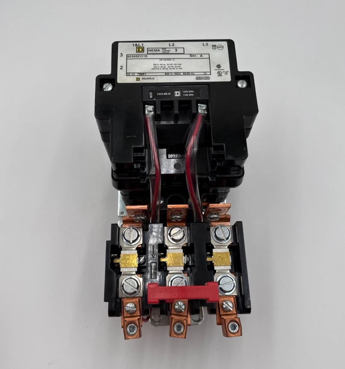 Sq D 8536SEO1S Starter NEMA Size 3 90A 3P 600V 50HP Coil 110/120V Heater CC103