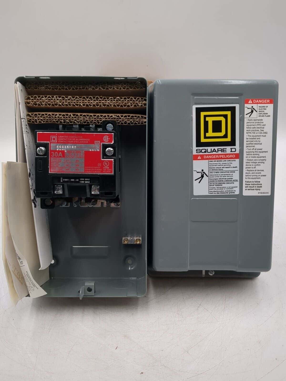 Square D 8903SMG2V02 Lighting Contactor 30A 3P Coil 120V 30 Amp Electrically Held