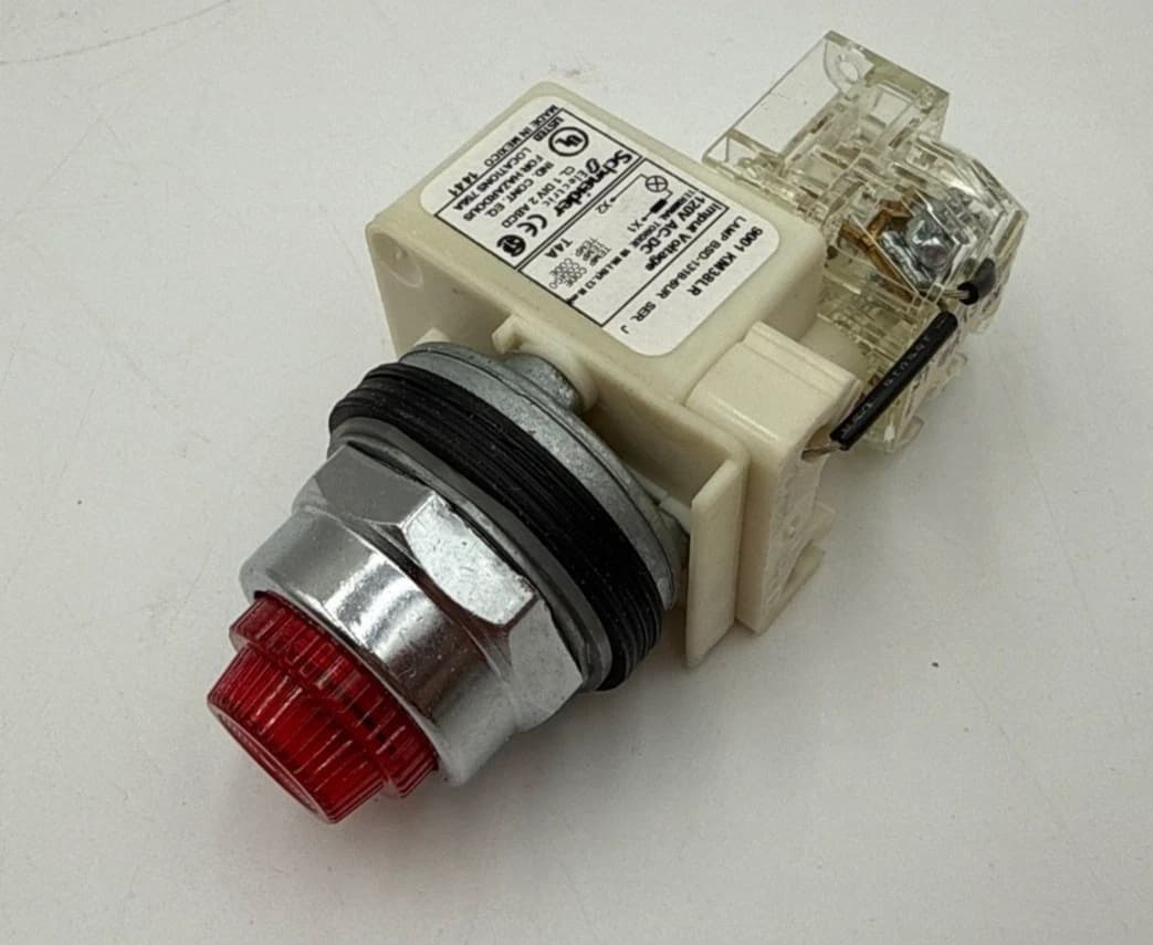 Schneider 9001KT38LRR31 Red Push To Test Pilot Light 30MM LED 120V NEW No Box – image 1