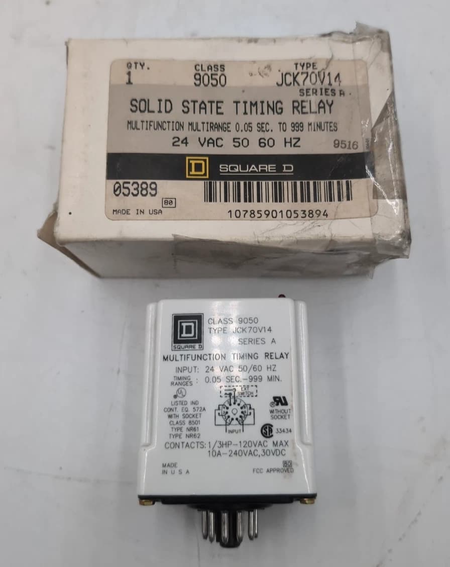 Square D 9050JCK70V14 Solid State Timing Relay 0.05-999 Minutes NEW