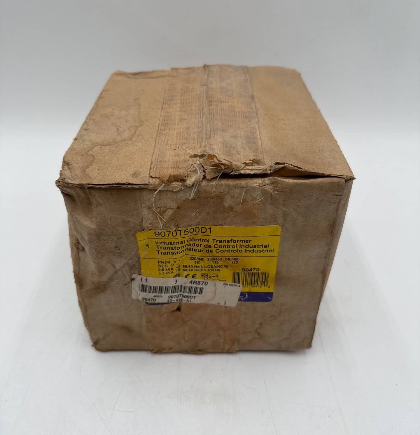 0.5kVA Square D 9070T500D1 Transformer Pri 220-480V Sec 110/115/120V