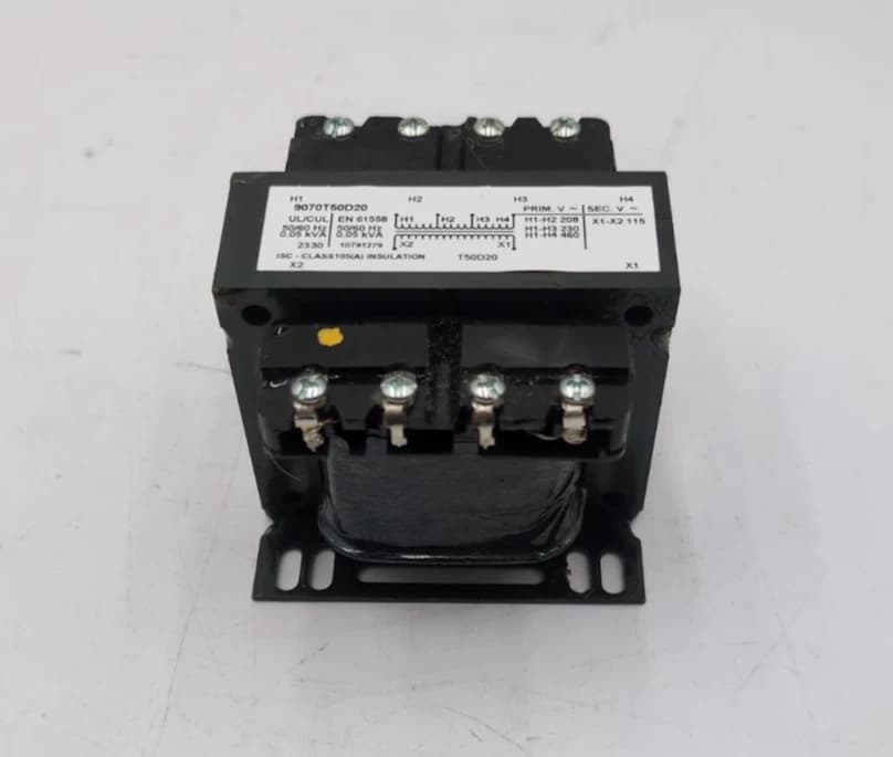 Square D 9070T50D20 Ind Control Transformer 50VA Pri 208/230/460V Sec 115V New