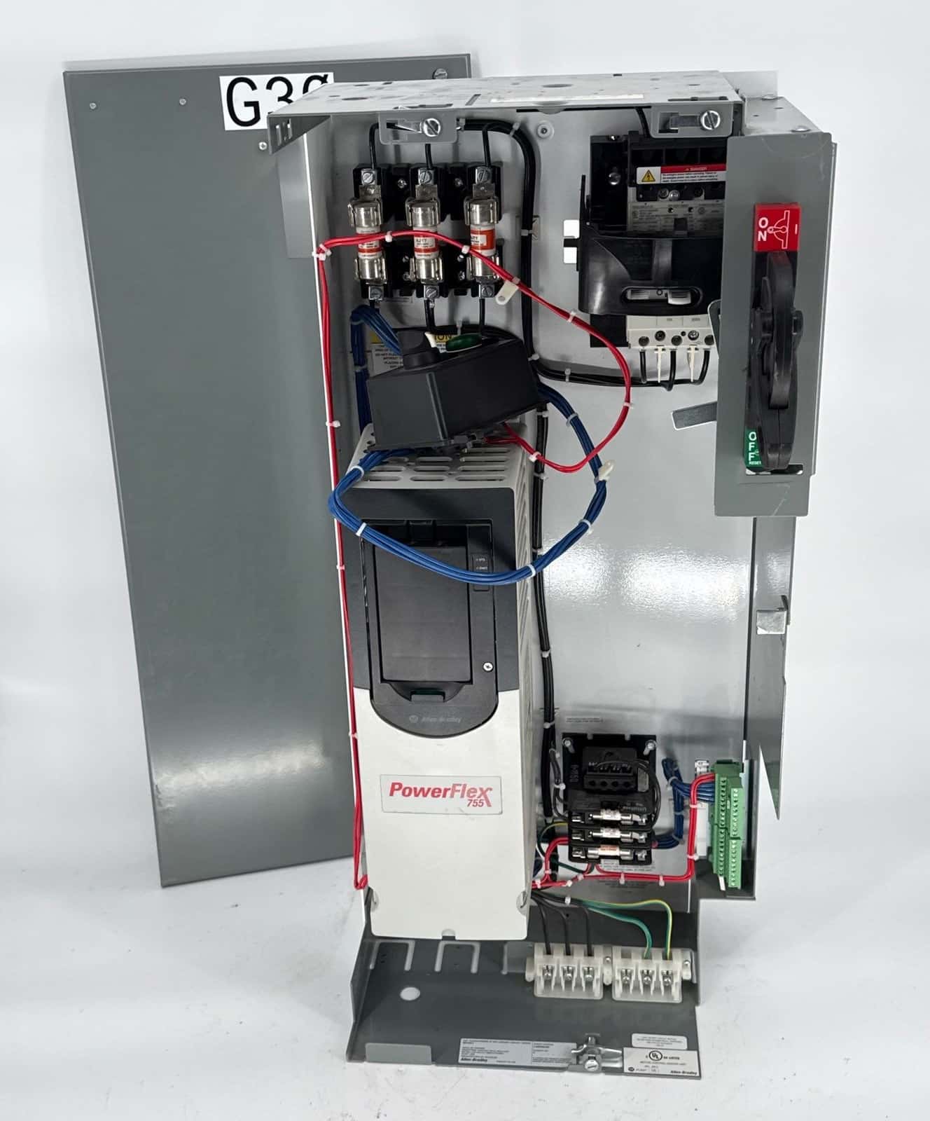 Allen Bradley 2100 32" 15A Combo MCC Bucket 3HP Powerflex 755 AC Drive