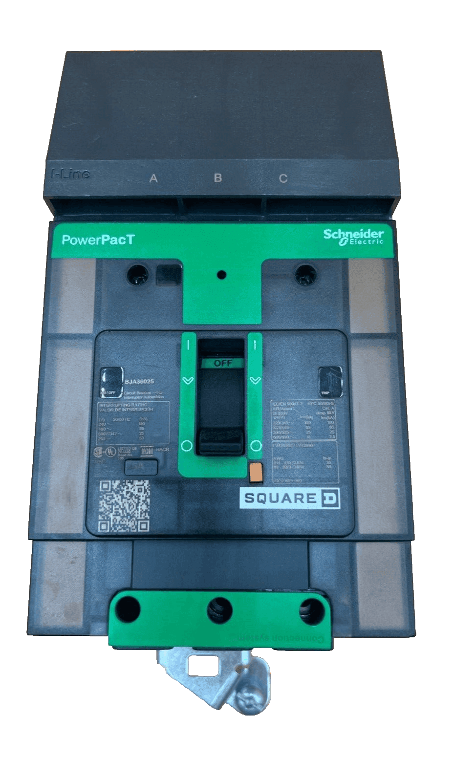 Square D BJA36025 I-Line Circuit Breaker 25A 480V 3P BJA 25 Amp 3 Pole PowerPact