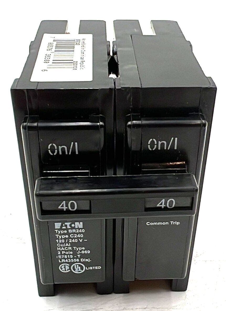 Eaton BR240 Plug On Circuit Breaker 40A 2P 120/240V 1PH 40 Amp