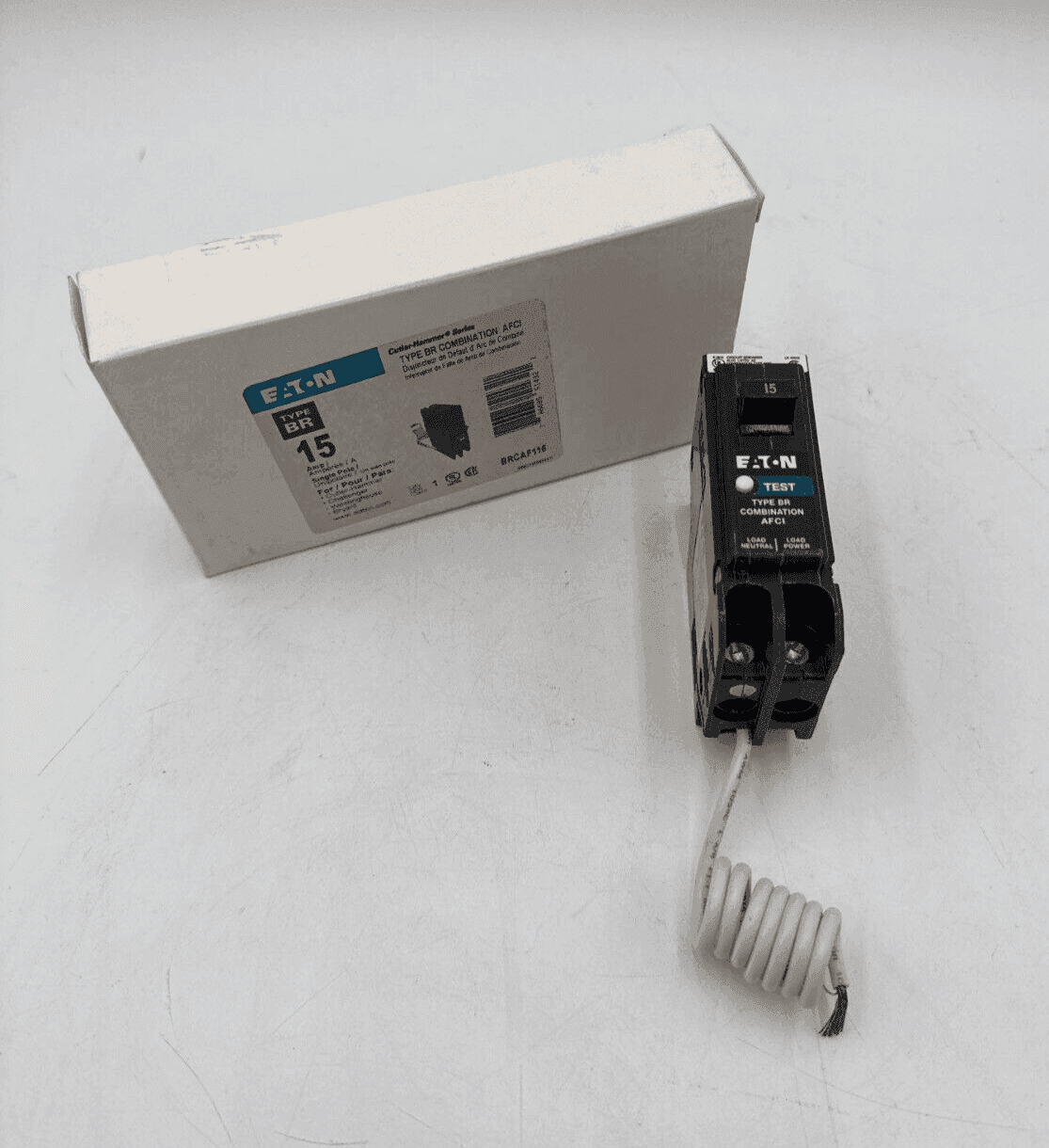 Eaton BRCAF115 Circuit Breaker 15A 120V 1 Pole Plug On
