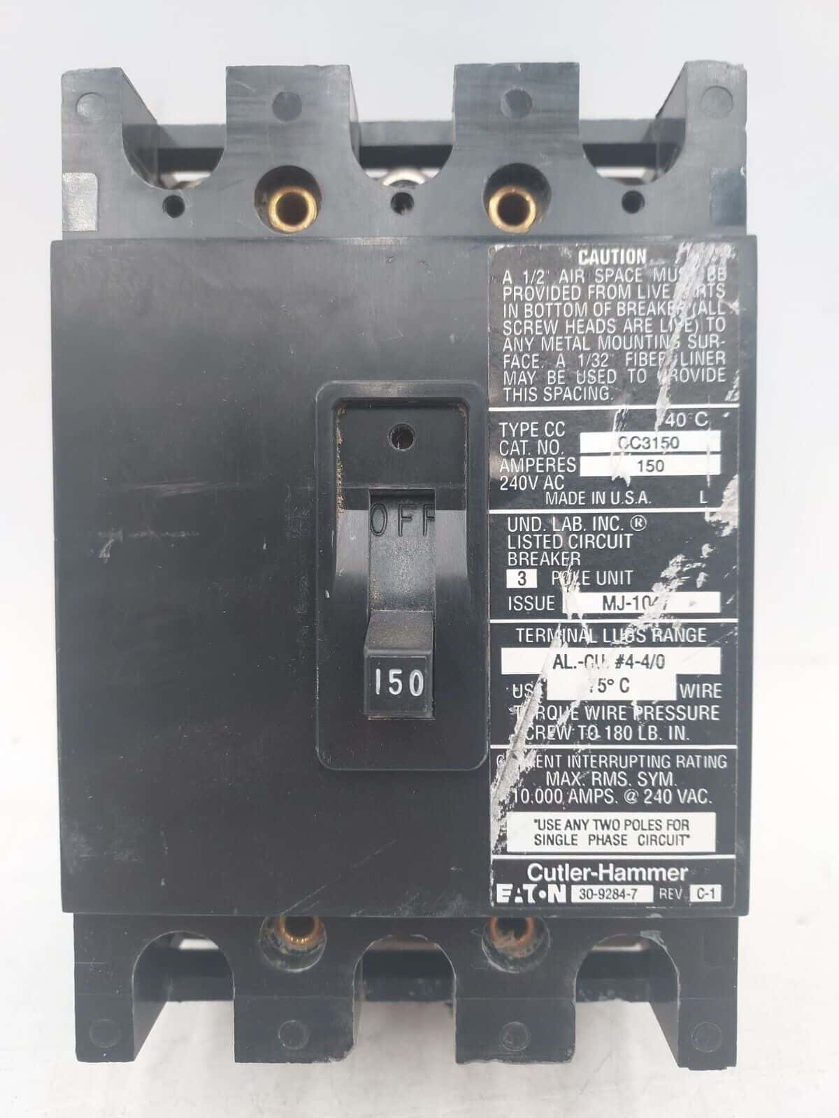 Eaton CC3150 Circuit Breaker — image 1 of 6