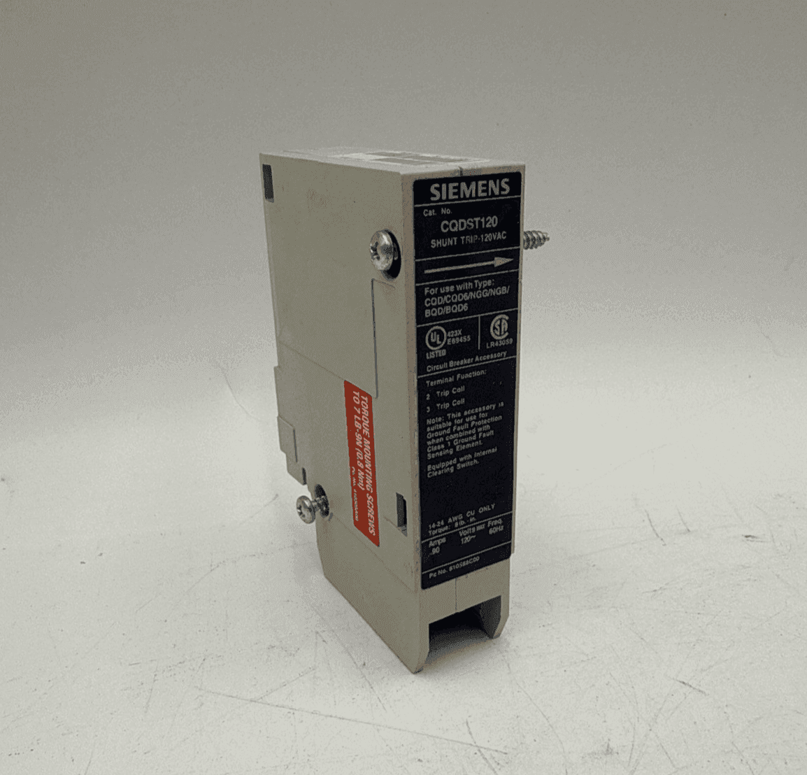 Siemens CQDST120 Circuit Breaker Shunt Trip 120V CQDST Fits BQD LGB Breakers
