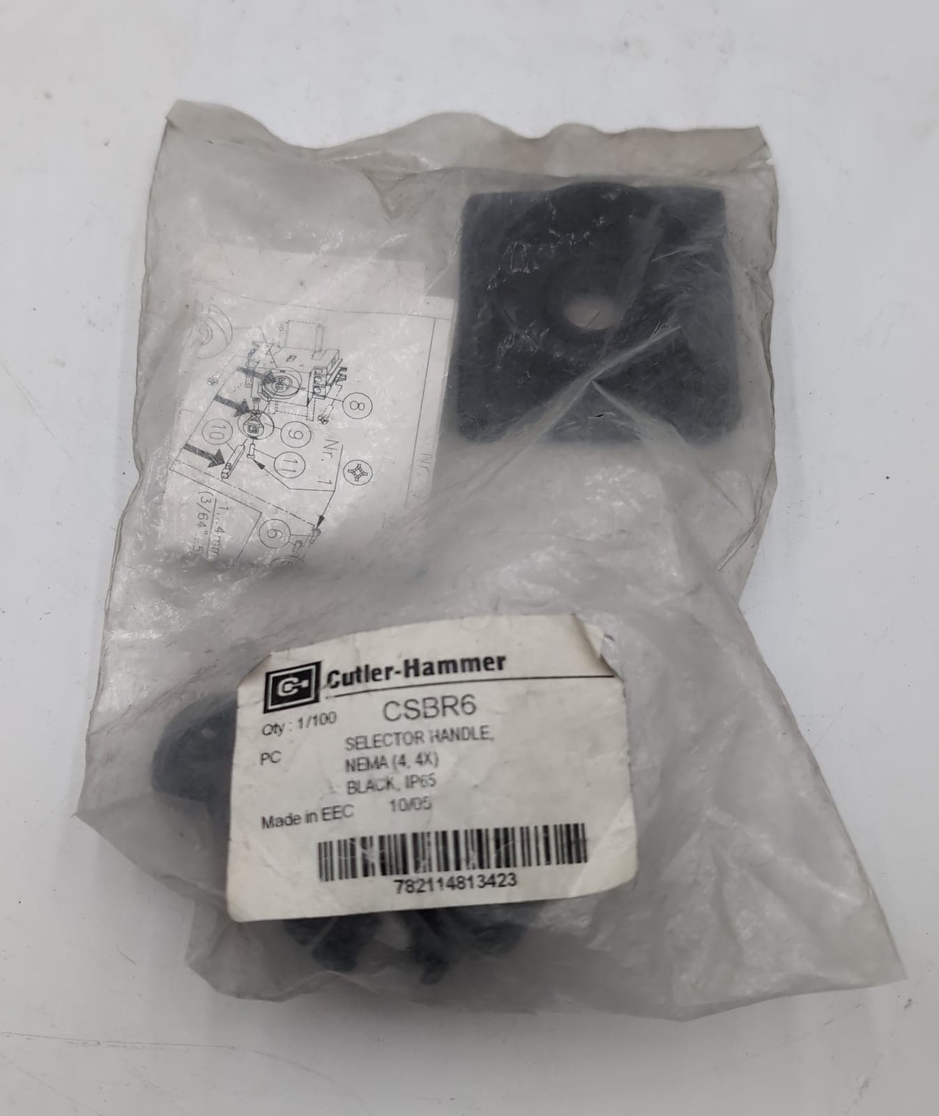 Eaton Cutler Hammer CSBR6 Selector Handle Black for Rotary Switch M R W C Frame