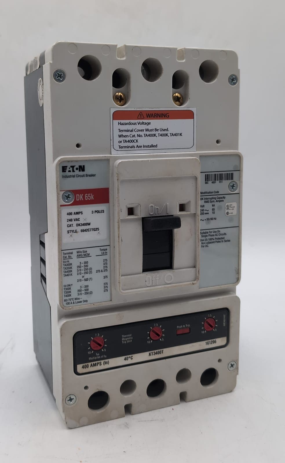 Eaton DK3400W Circuit Breaker — image 1 of 10