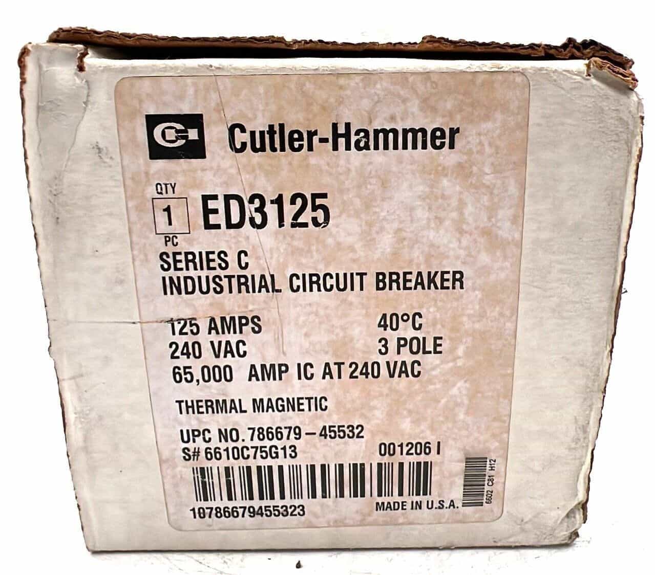 Cutler-Hammer ED3125 Circuit Breaker — image 1 of 3