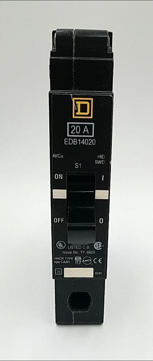 Square D EDB14020 Circuit Breaker 20A 1P 277V 1PH EDB 20 Amp 1 Pole Used – image 1