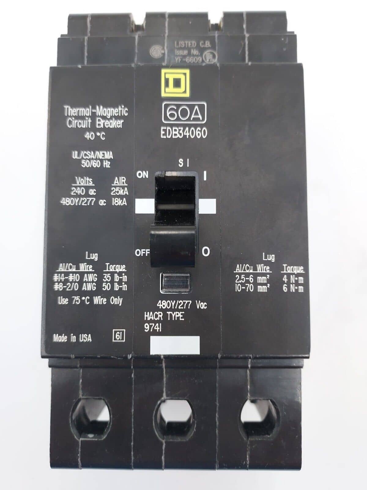 Square D EDB34060 Circuit Breaker — image 1 of 6