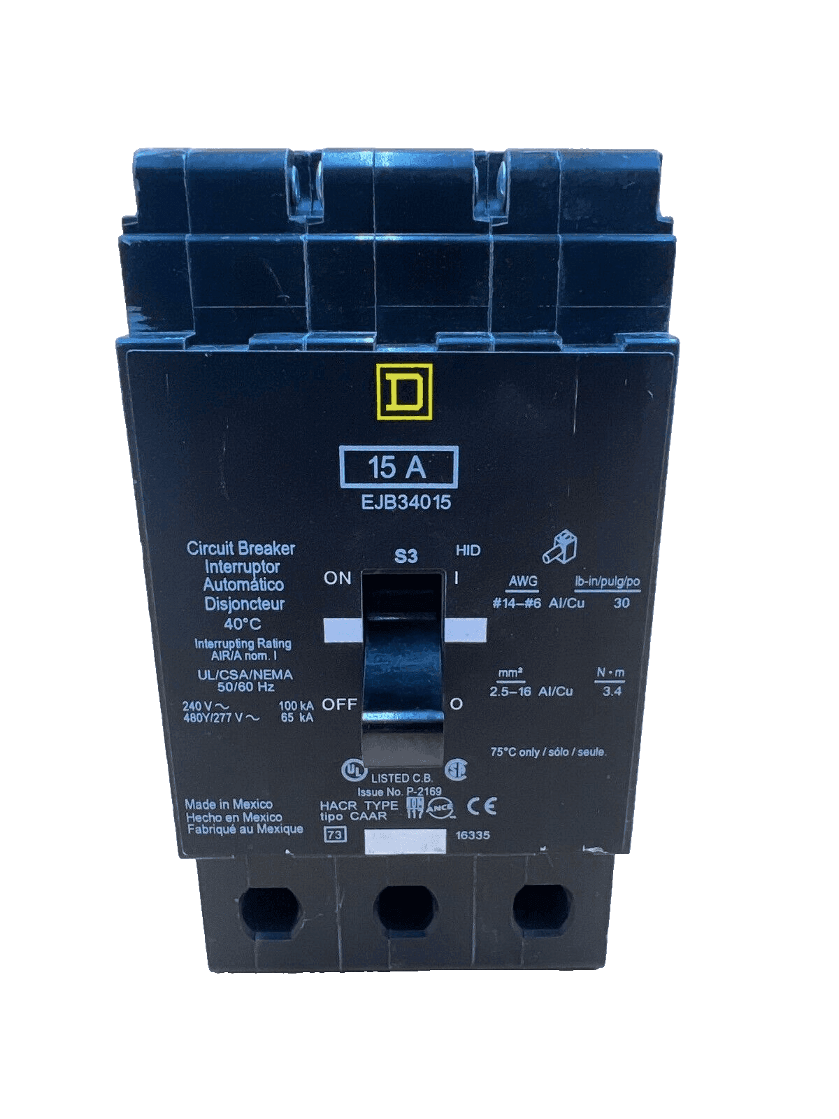 Square D EJB34015 Circuit Breaker — image 1 of 6