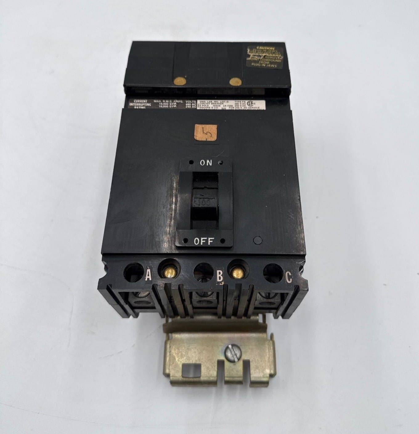 Square D FA34100 I-Line Circuit Breaker 100A 3P 480V FA 3 pole 100 Amp