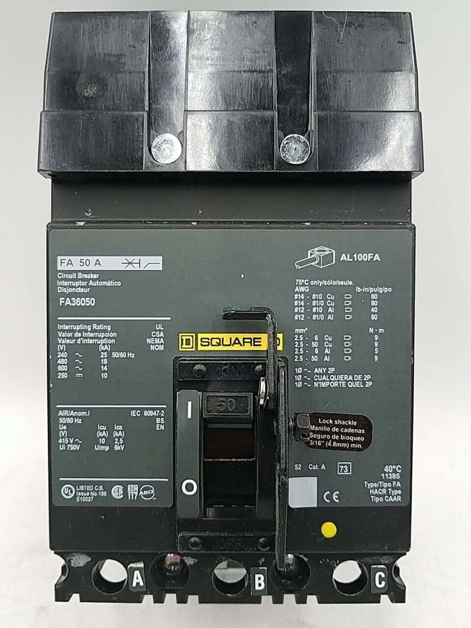 Square D FA36050 Circuit Breaker — image 1 of 7