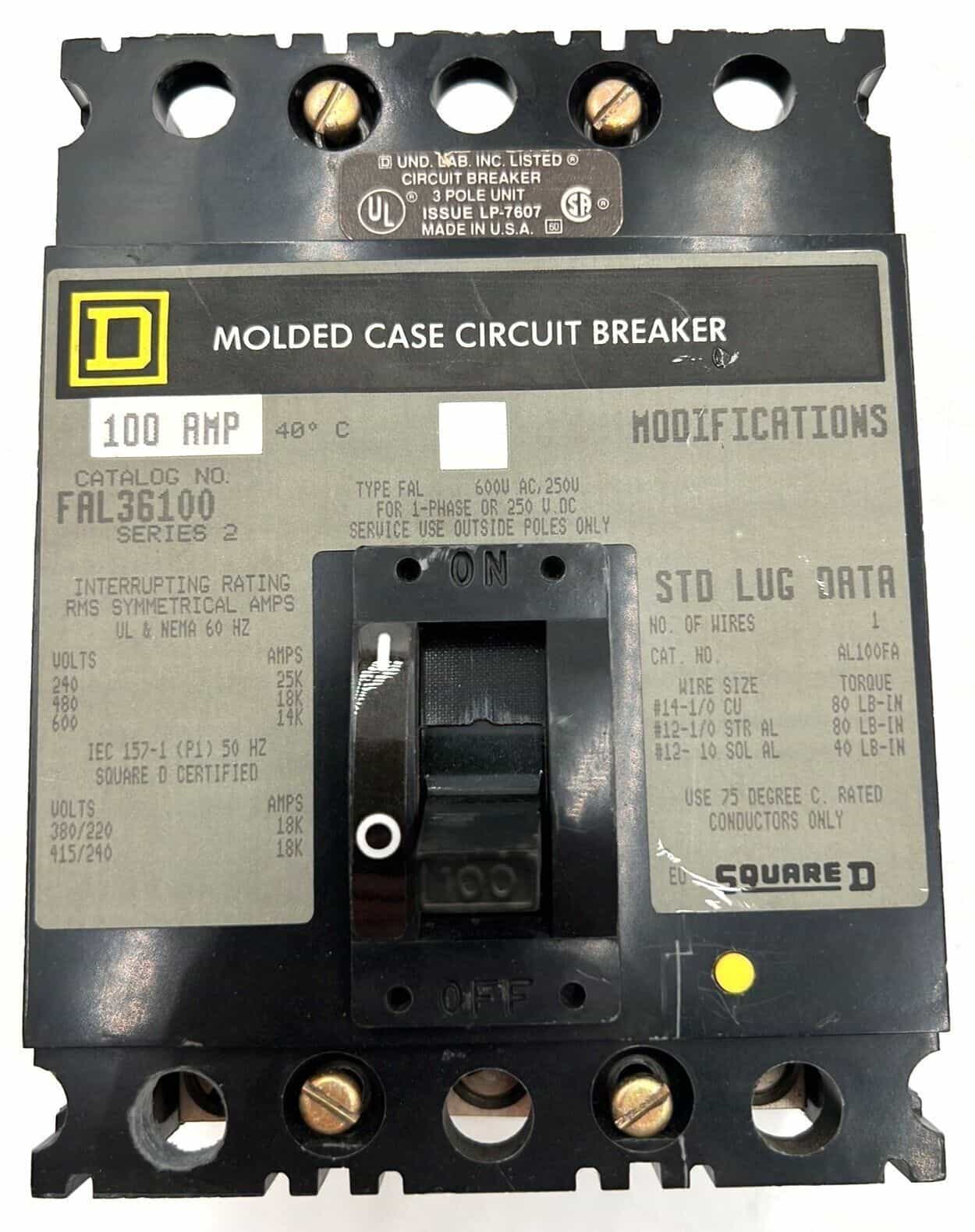 Square D FAL36100 Circuit Breaker — image 1 of 7