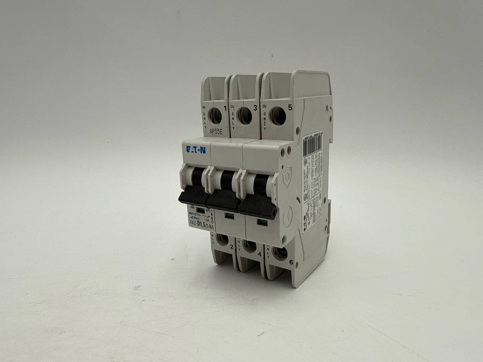 Eaton FAZ-D1.5/3-NA Circuit Breaker 1.5A 3P 480/277V DIN Rail Mount
